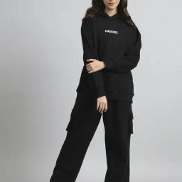 GRIFFEL Black Logo Print Sweatshirt Track Pants Set-picture-38