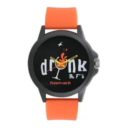Fastrack Unisex Black & White Printed Dial & Orange Straps Analogue Watch 38024PP31-image-83