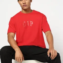 GAP Red Cotton Regular Fit Printed T-Shirt image 5
