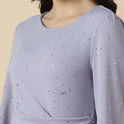 Allen Solly Purple Regular Fit Embellished Dress image 5