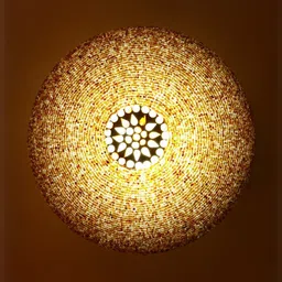 1ST TIME White & Gold-Toned Textured Ceiling Lamp-picture-40