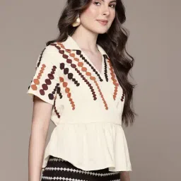 Label Ritu Kumar Ecru Zeldine Embroidered Top-image-36