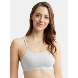 Jockey 1351 Women Super Combed Cotton Elastane Multiway Styled Crop Top-Grey Melange-picture-23