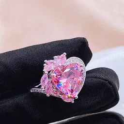 Jewels Galaxy Silver-Plated Cubic Zirconia-Studded Finger Ring image 2