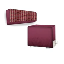 The Furnishing Tree Split AC Cover Set of Indoor and Outdoor Unit Used for 3 Ton Bluestar AMUP3 Pla image 1