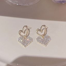 VAGHBHATT Gold-Plated Artificial Stones Studded Heart Shaped Drop Earrings-picture-47