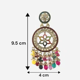 BFC - BUY FOR CHANGE Women Multi Colored Alloy Artificial Beads Chandbali Earrings image 2