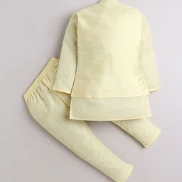 FOURFOLDS Boys Regular Pure Cotton Kurta And Pyjamas with Waistcoat image 3