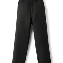 kookie kids india Kookie Kids Woven Full Sleeves Solid Back Elasticated Pant With Pockets - Black-picture-19