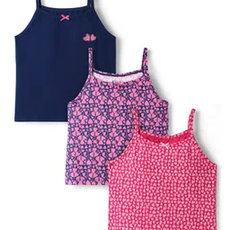 Pine Kids Cotton Knit Sleeveless Slips with Heart Print Pack of 3 (Color May Vary)-image-48