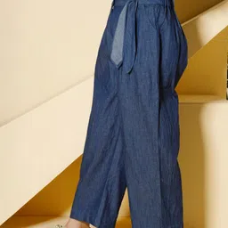 Peppermint Girls Relaxed Straight Leg Straight Fit High-Rise Trousers image 3