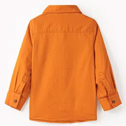 INFINITY Cotton Woven Full Sleeves Placement Text  Shirt - Mustard image 3