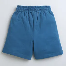 BUMZEE Placement Text Printed Shorts - Teal Blue image 3