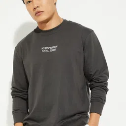 max Men Round Neck Graphic Print Long Sleeves Sweatshirt image 2