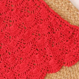 Woonie Cotton Halter Neck Handmade  Top - Red image 4