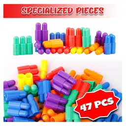 Fiddlerz Bullet Building Blocks Stem Blocks Smart Puzzle Games Multicolour - 45 pieces image 5