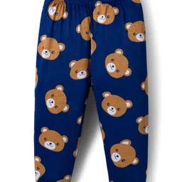 Babyhug Cotton Knit Full Raglan Sleeves Night Suit With Animal Print - Brown image 5