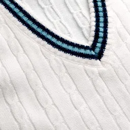 Pine Active Knit Sleeveless Woolen Sportswear Sweater With Cable Knit Design - White image 5