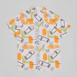 Pantaloons Junior Boys Conversational Printed Cuban Collar Casual Shirt image 2