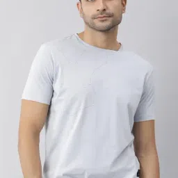 Rare Rabbit Blue Slim Fit Graphic T-Shirt-image-55