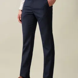 Park Avenue Dark Blue Slim Fit Formal Trosuers image 3
