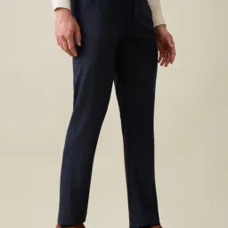 Park Avenue Dark Blue Slim Fit Formal Trosuers image 4