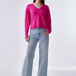 Cover Story Pink Regular Fit Sweater image 4