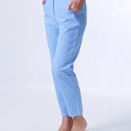 Cover Story Blue Slim Fit High rise Trousers image 4