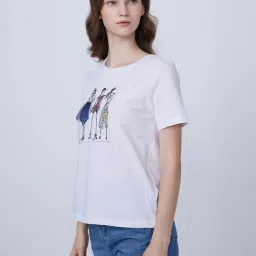 Cover Story White Printed T-Shirt image 4
