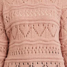 Styli Peach Self Design Oversized Sweater image 4