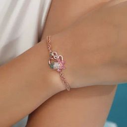 Zavya Peacock Grace Rose Gold Plated 925 Sterling Silver Bracelet-picture-25