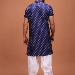 SHIWAM ETHNIX Men Floral Printed Kurta with Salwar image 4