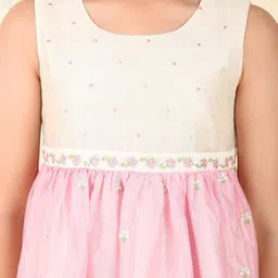 Fabindia Girls Ethnic Motifs Embroidered Fit & Flare Dress image 3