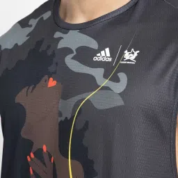 Adidas Dark Grey Regular Fit Printed Tank Tee image 4