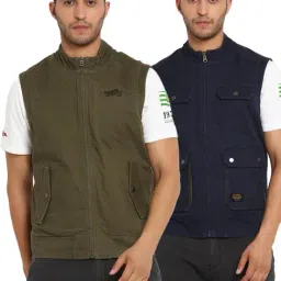 Royal Enfield Navy & Olive Regular Fit Reversible Jacket-picture-17