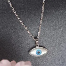 Clara 92.5 Sterling Silver Evil Eye Marquise Pendant with Chain for Women-picture-12