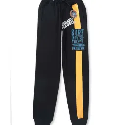 Gini & Jony Kids Black & Yellow Cotton Printed Trackpants-picture-36