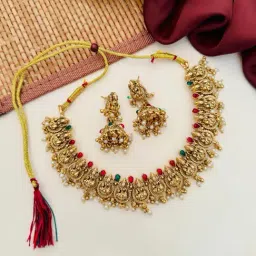 Abdesigns Gold-Tone Plated Statement Necklace & Earring Set-image-53