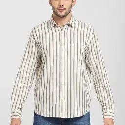 SELECTED HOMME Beige Cotton Regular Fit Striped Shirt-picture-32