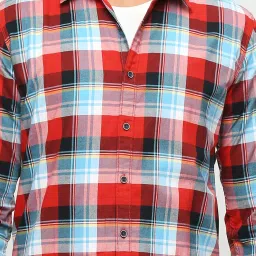 Pepe Jeans Red Regular Fit Check Cotton Shirt image 4