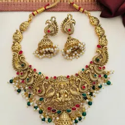 Abdesigns Gold-Tone Plated Statement Necklace & Earring Set-picture-16