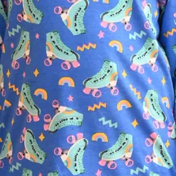 Anthrilo Kids Blue Cotton Printed Full Sleeves T-Shirt & Trouser image 4