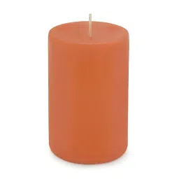 Pure Home and Living Orange Vanilla Fluer Small Pillar Candles - Set of 2 image 4