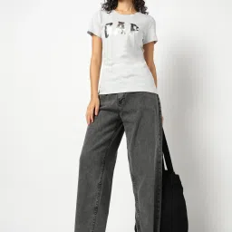 GAP Grey Cotton Printed Short Sleeves T-Shirt image 4