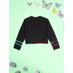 Kiddopanti Kids Black Cotton Crop Tee image 2