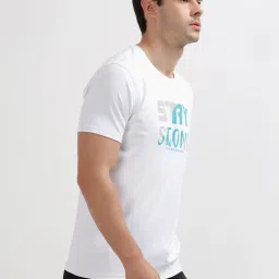 Cantabil White Regular Fit Printed T-Shirt image 4