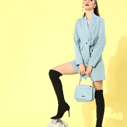 KASSUALLY Light Blue Relaxed Fit A Line Dress-image-5