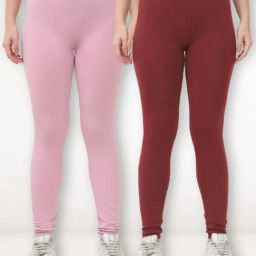Gracit Pink & Maroon Solid Tights (Pack of 2)-picture-33