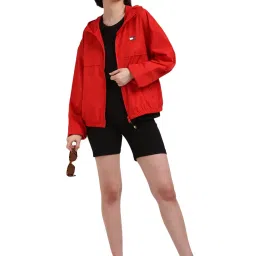 Tommy Hilfiger Red Polyester Solid Women Regular Fit Jacket image 4