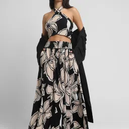 Forever 21 Black Printed Crop Top image 4